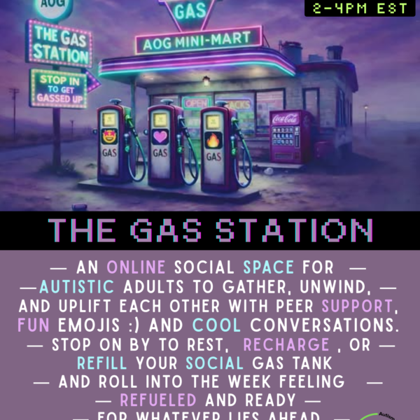 AOG Gas Station virtual hangout group flyer